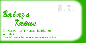balazs kapus business card